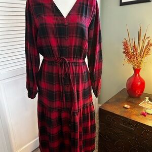Knox Rose plaid dress, size large.